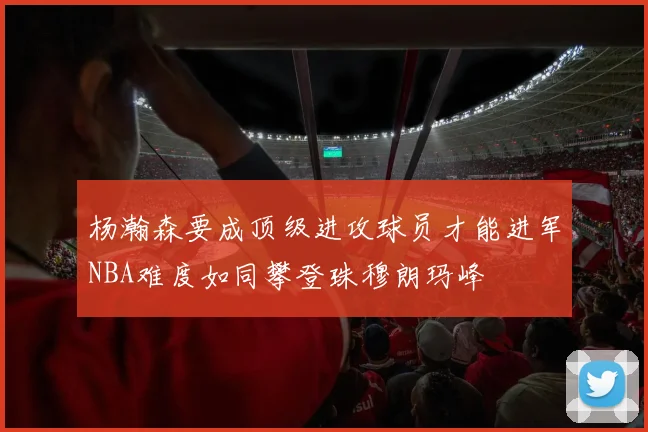 杨瀚森要成顶级进攻球员才能进军NBA难度如同攀登珠穆朗玛峰